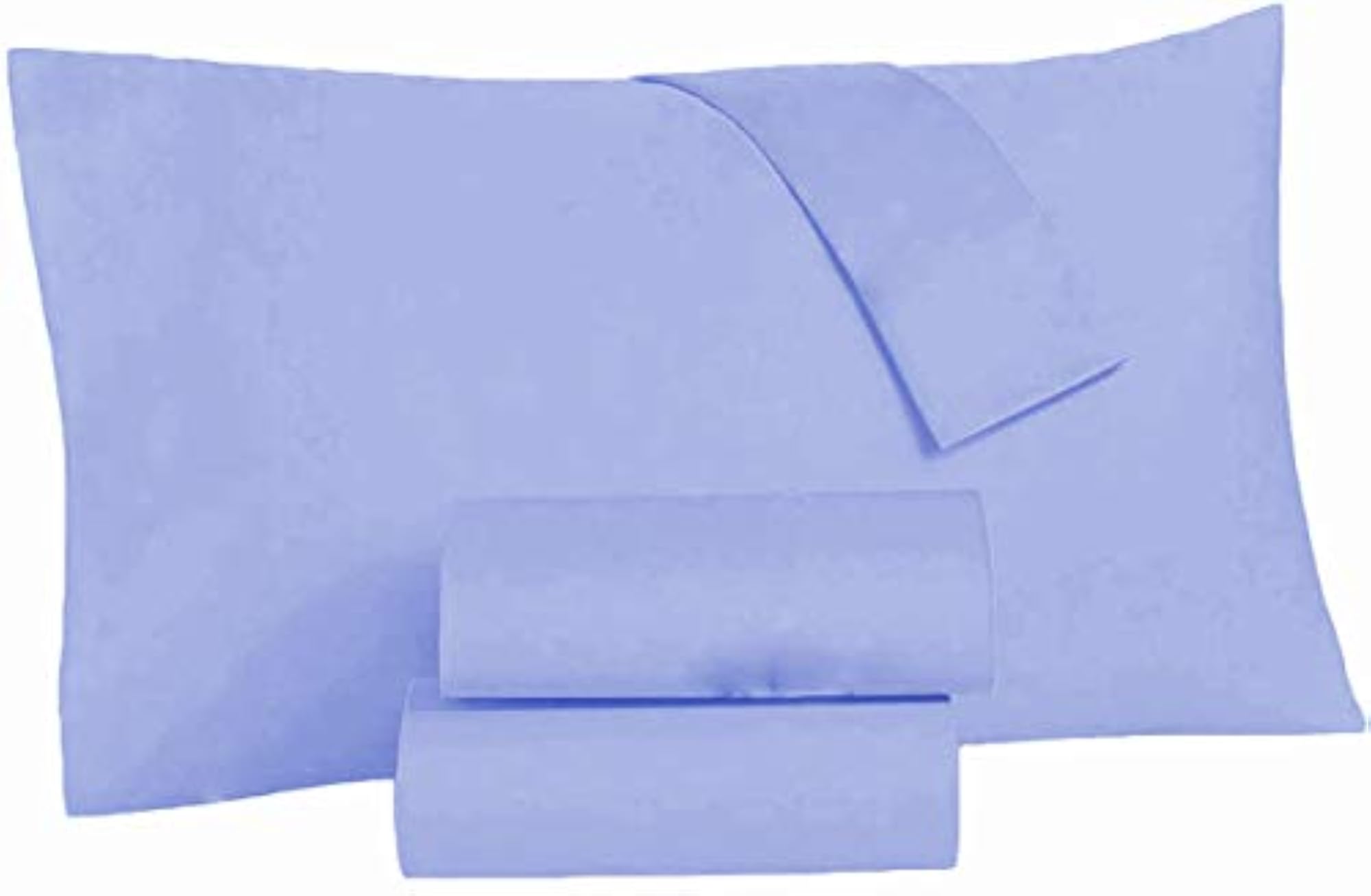 100% Cotton Extra Soft Baby Blue Flat Bedsheet for Queen Bed